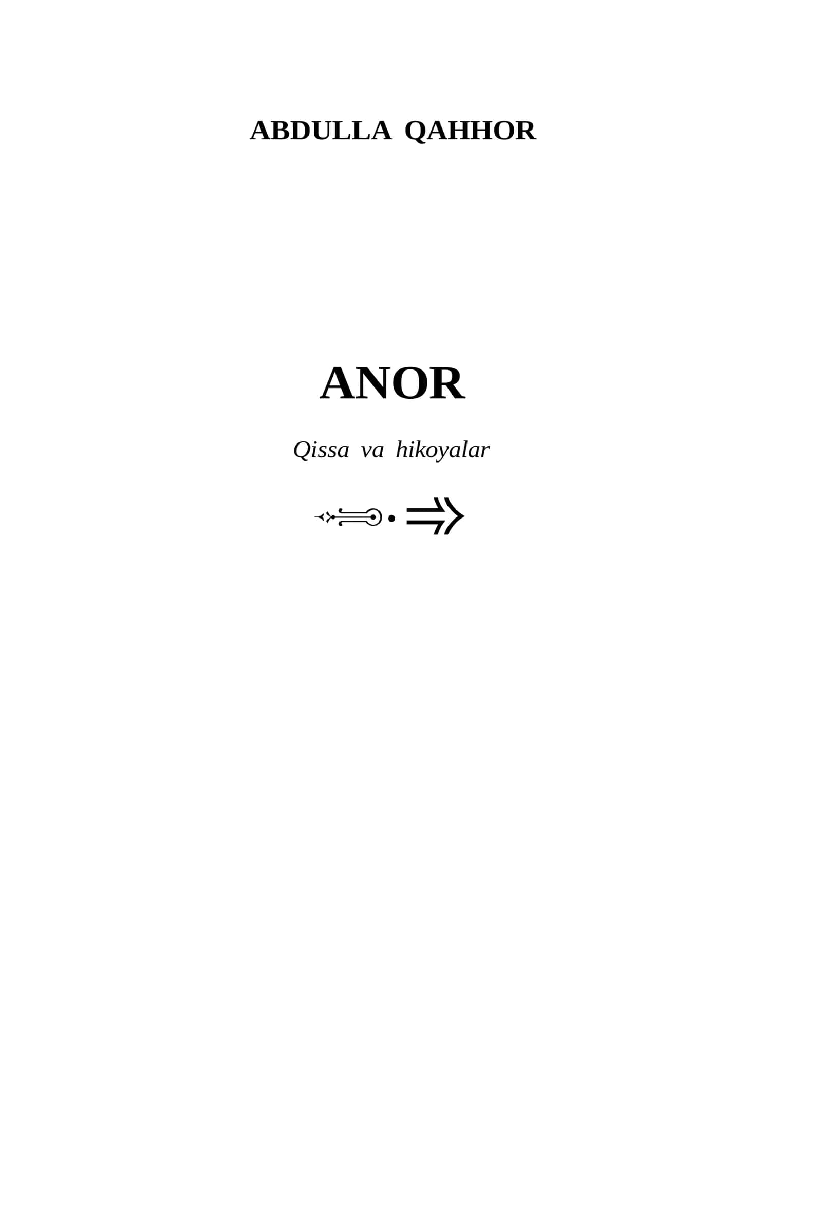 Anor. Abdulla Qahhor 1