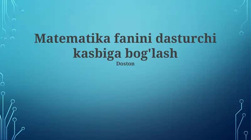 Dasturchi Asboblar To'plami 1