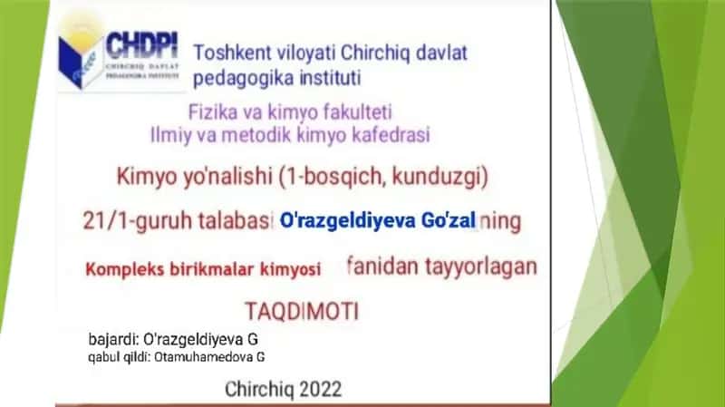 Kompleks birikmalar kimyosi 1