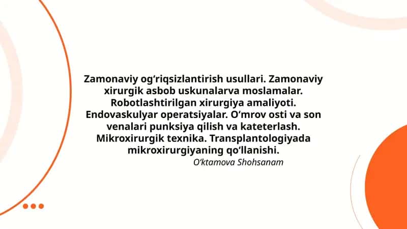 Zamonaviy ogʻriqsizlantirish usullari 1