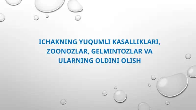 Yuqumli kasalliklar va ularning oldini olish 1