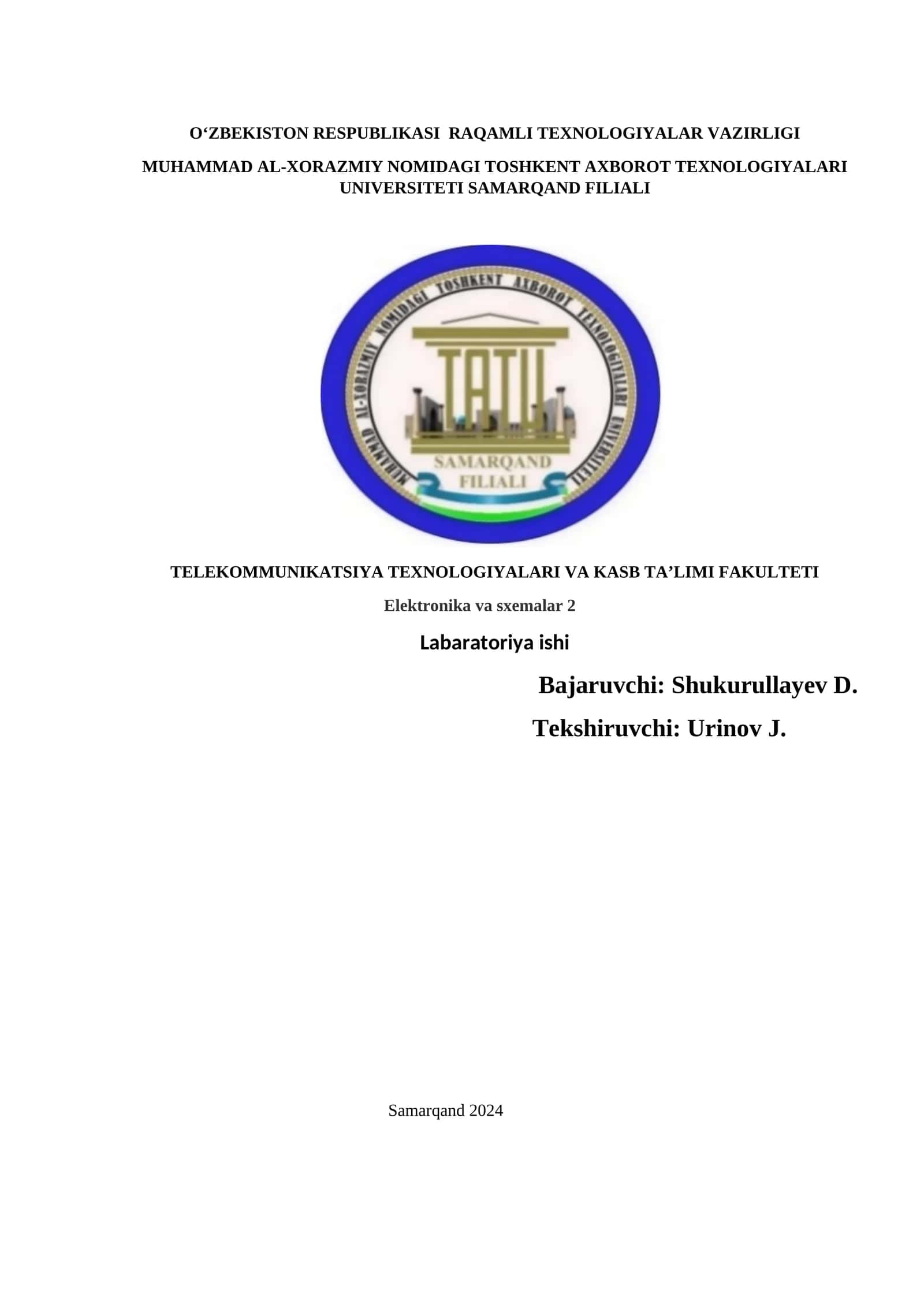 Labaratoriya ishi 1