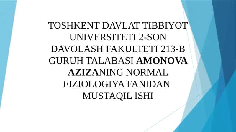 ORGANIZMNING BIOLOGIK SUYUQLIKLARI 1