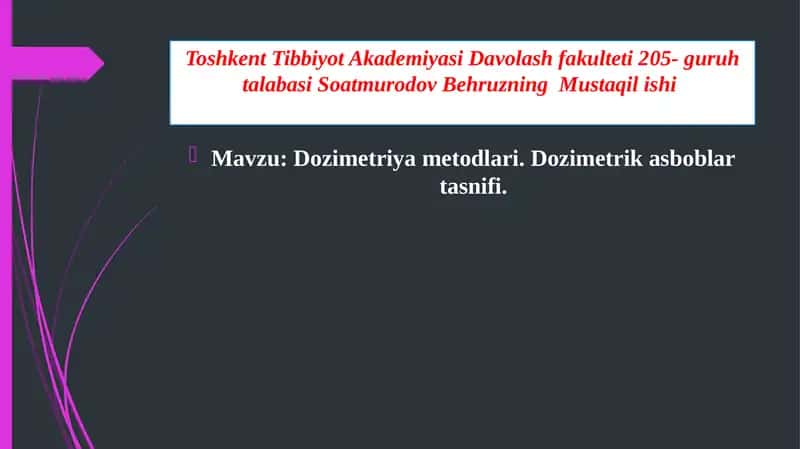 Dozimetriya 1