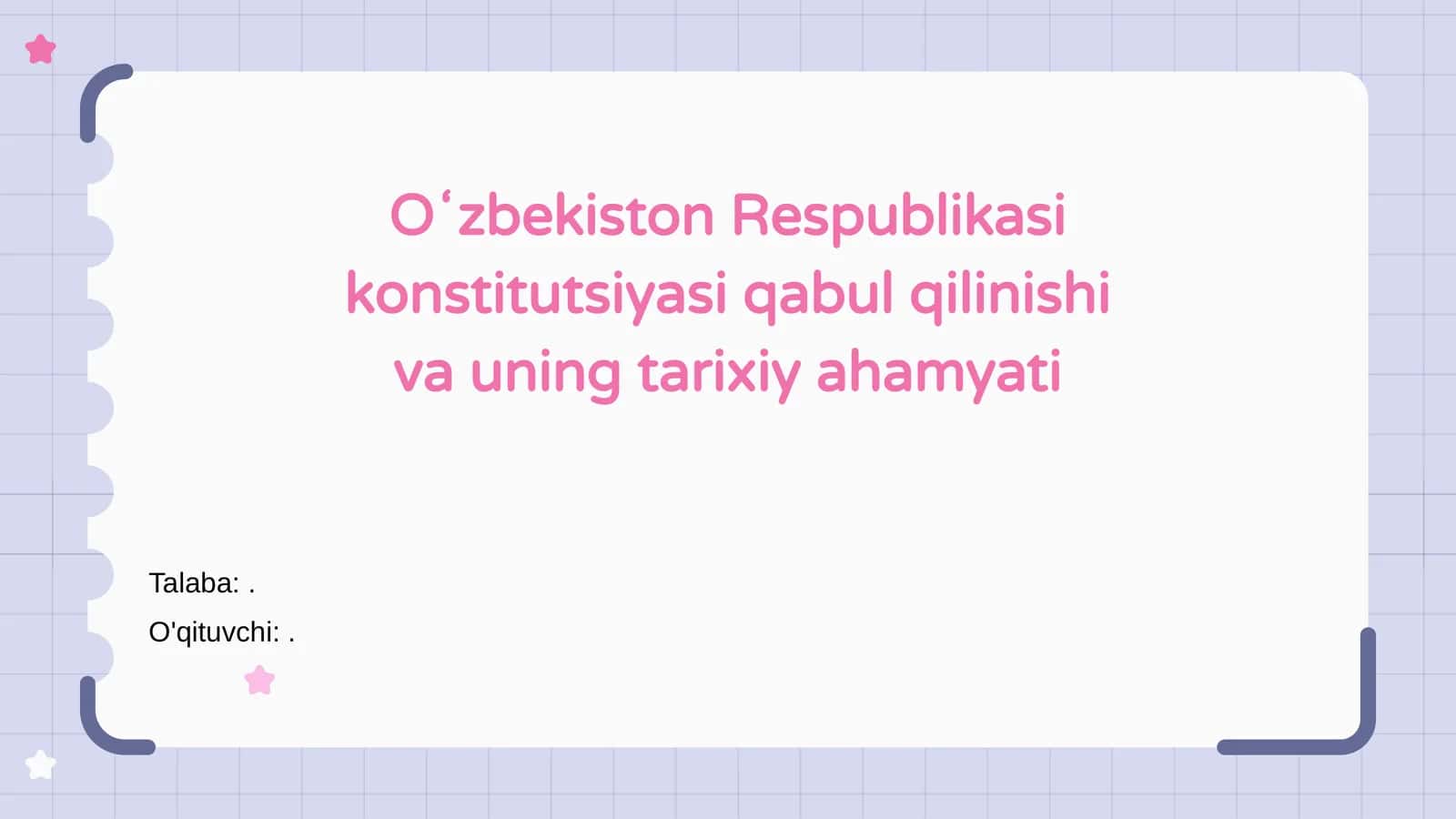 Oʻzbekiston Respublikasi Konstitutsiyasi 1