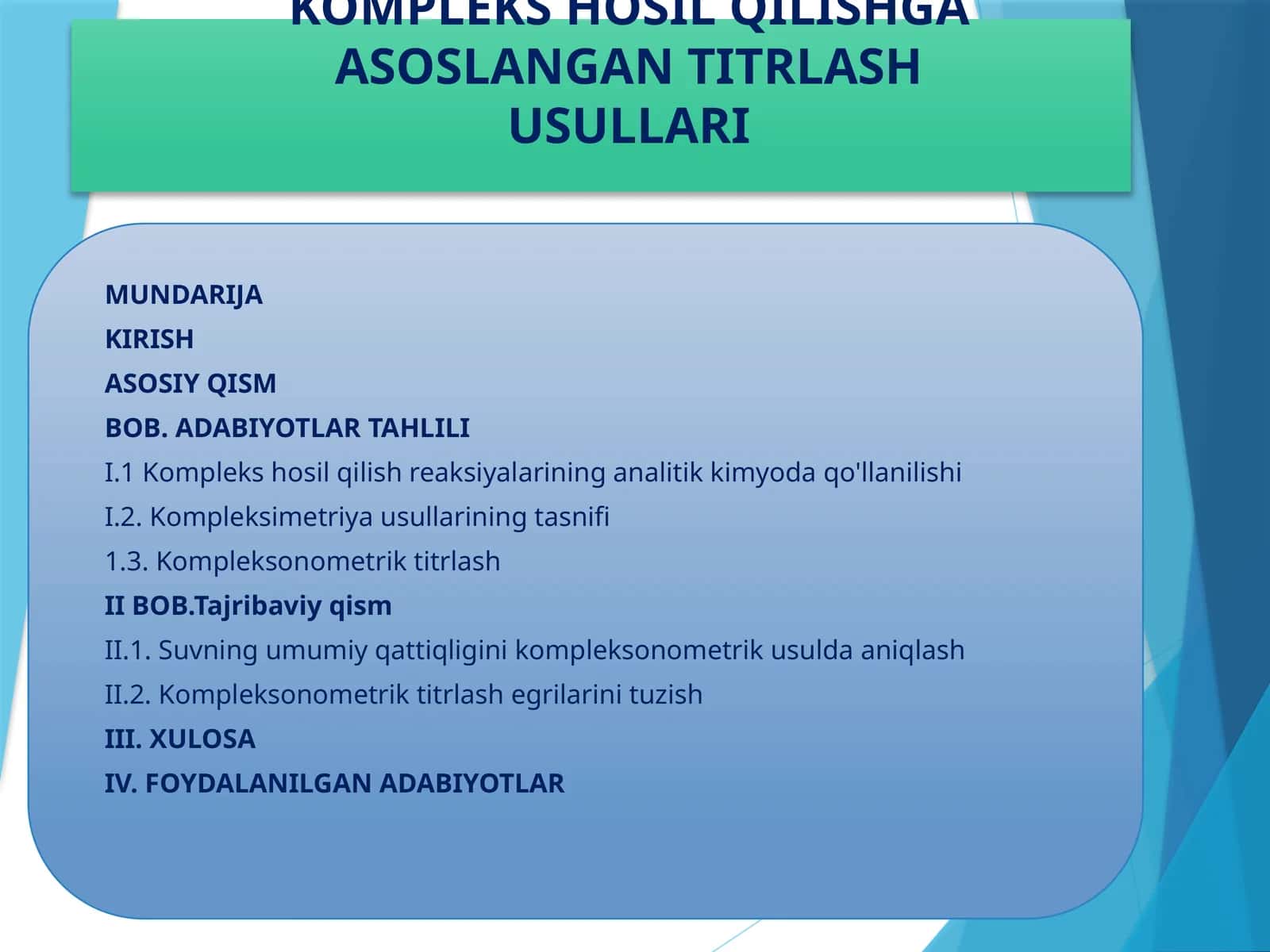 KOMPLEKS HOSIL QILISHGA ASOSLANGAN TITRLASH USULLARI 1