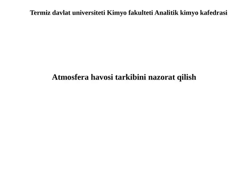 Atmosfera havosi tarkibini nazorat qilish 1