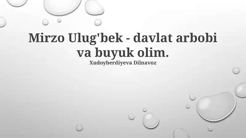 Mirzo Ulug'bek 1