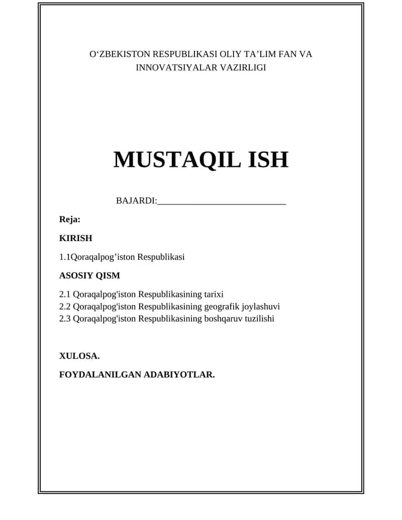 Qoraqalpog`iston Respublikasi 1
