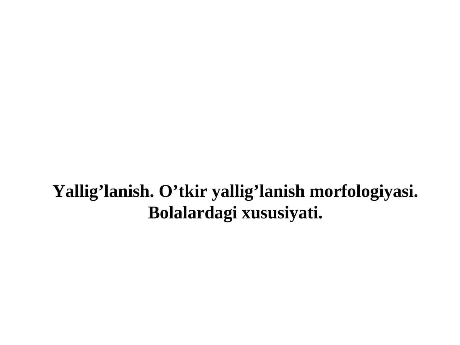 Yallig’lanish 1