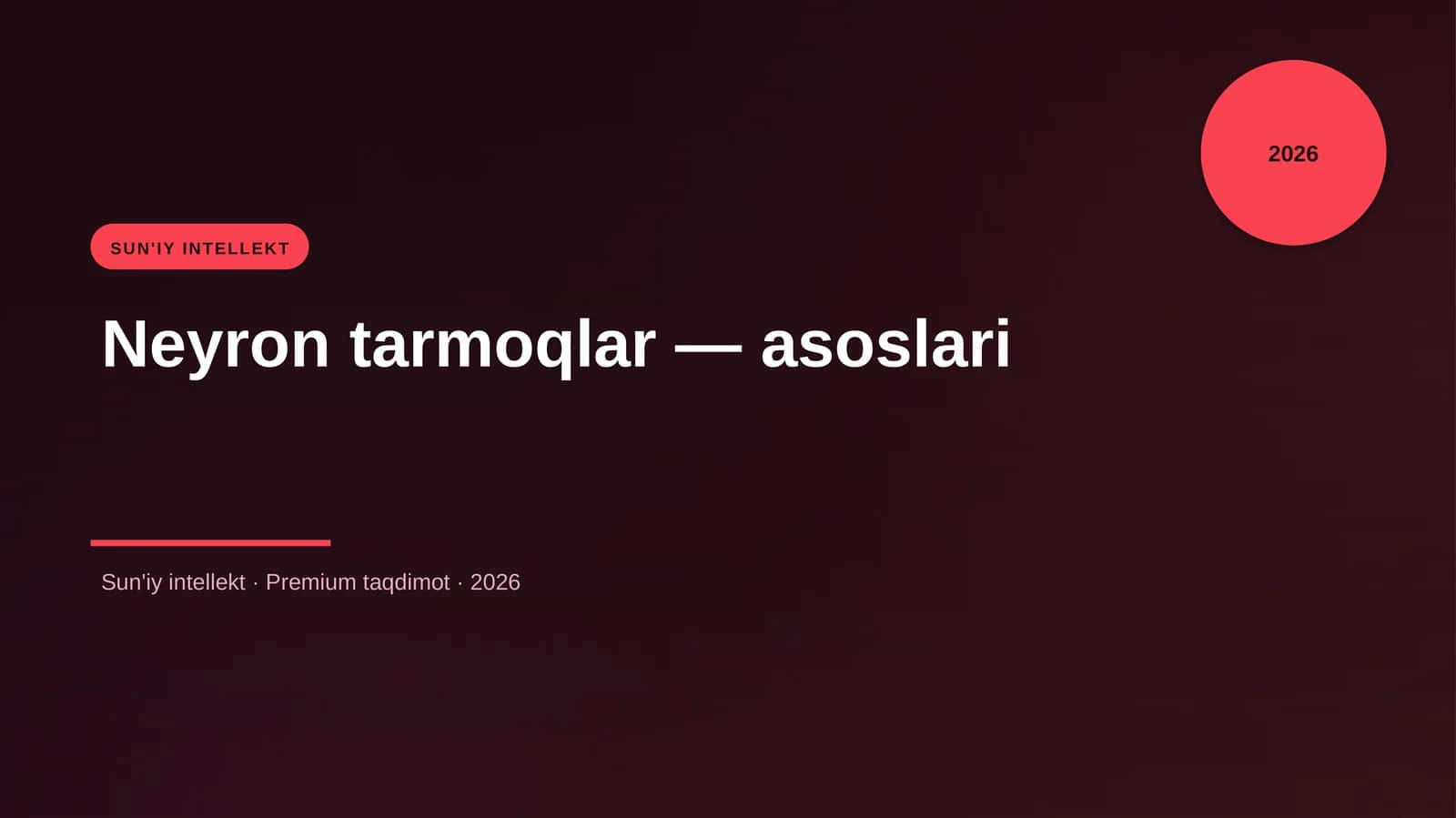 Neyron tarmoqlar — asoslari 1