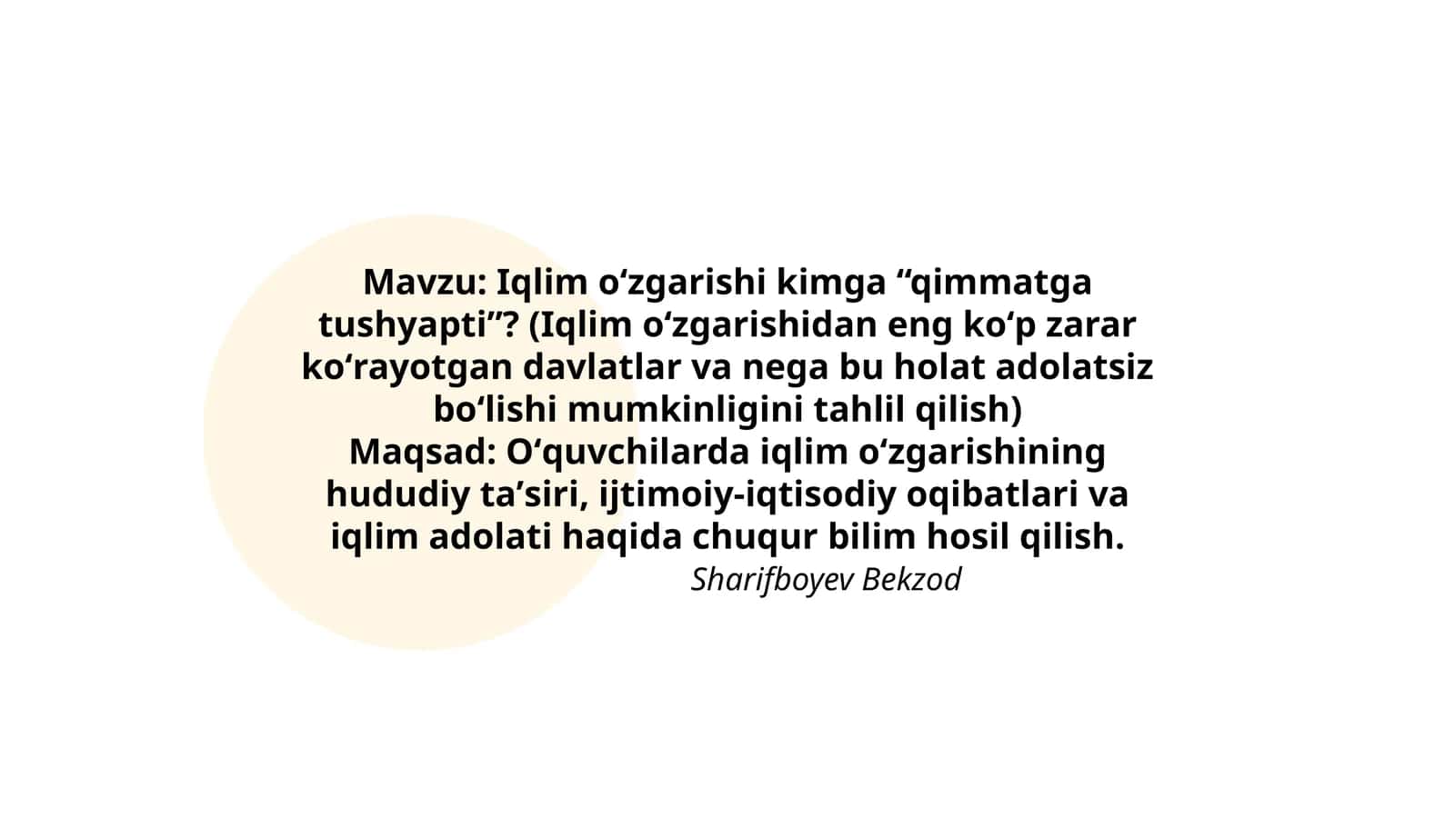 Iqlim oʻzgarishi kimga “qimmatga tushyapti”? 1