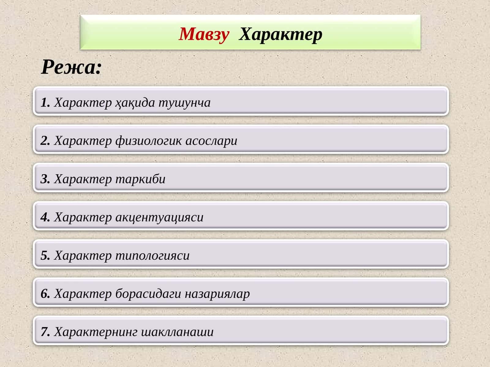 Характер 1