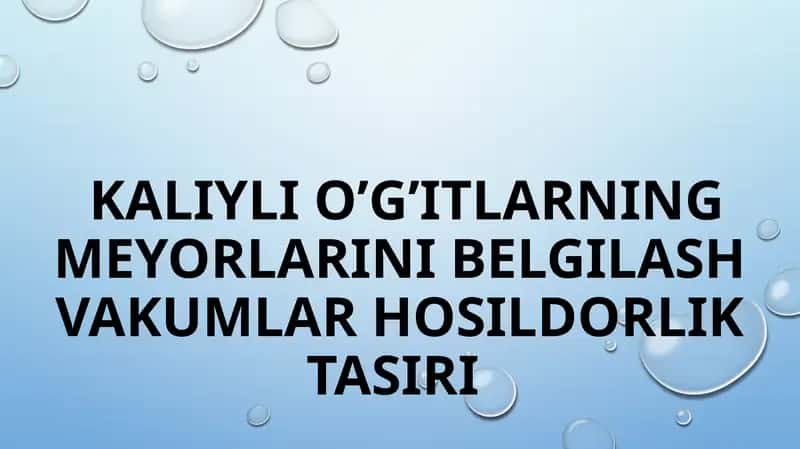 Kaliyli o’g’itlar 1