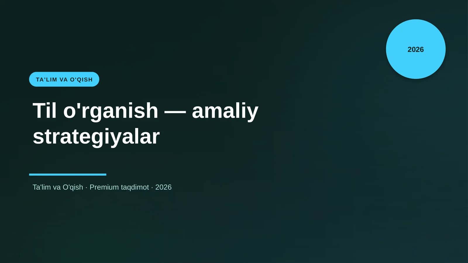 Til o'rganish — amaliy strategiyalar 1