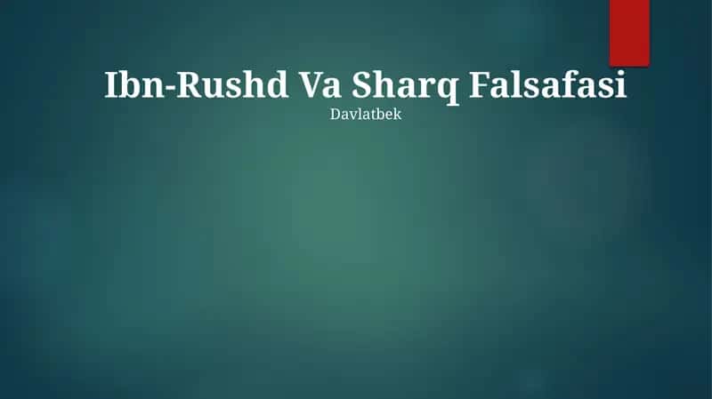 Ibn-Rushd Va Sharq Falsafasi 1