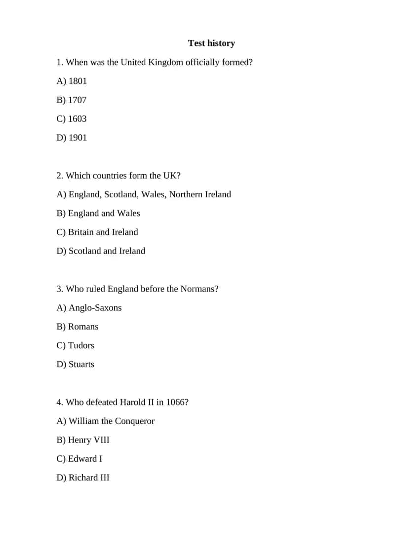 Test history 1