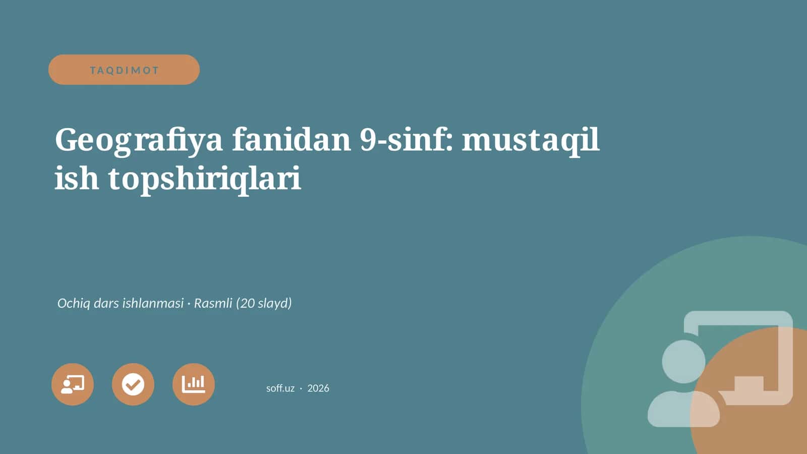 Geografiya fanidan 9-sinf: mustaqil ish topshiriqlari 1