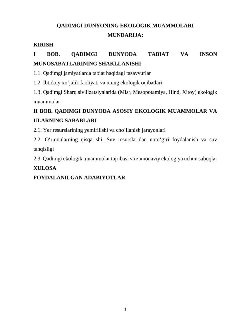 QADIMGI DUNYONING EKOLOGIK MUAMMOLARI 1