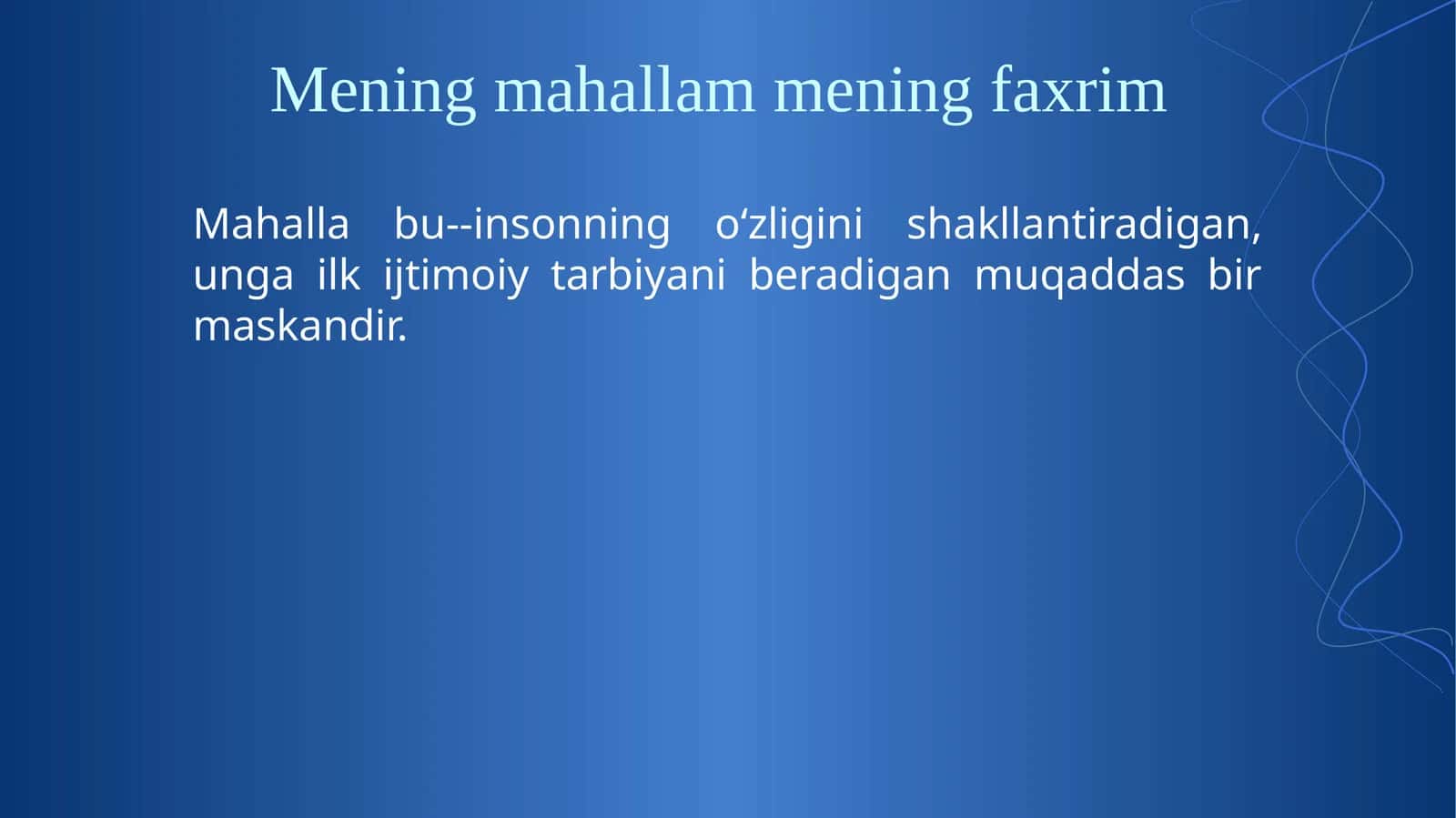 Mening mahallam mening faxrim 1