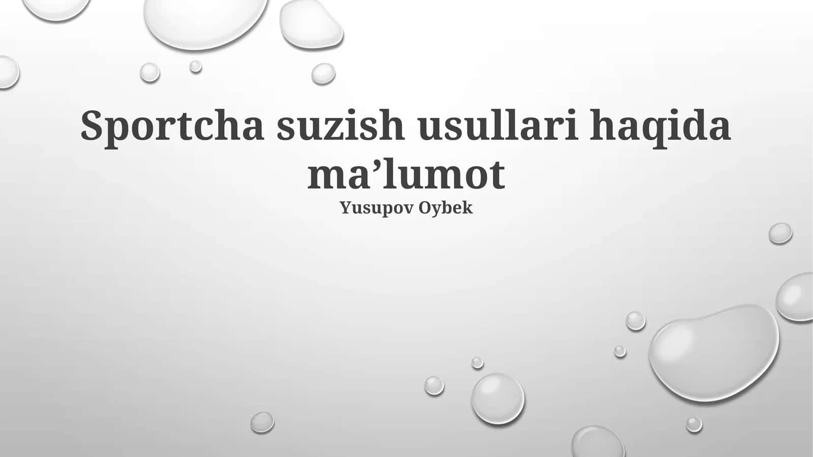 Sportcha suzish usullari haqida ma’lumot 1