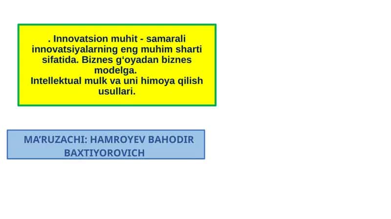 Innovatsion muhit 1