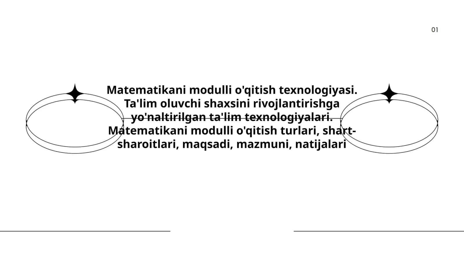 Matematikani modulli o'qitish texnologiyasi 1