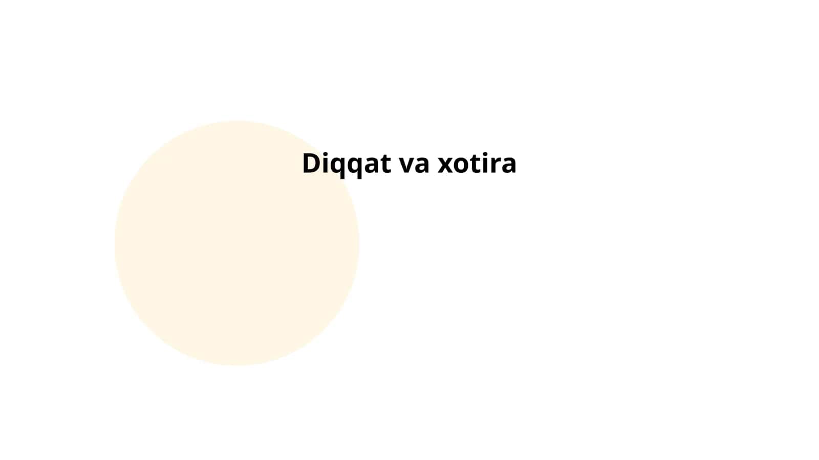 Diqqat va xotira 1