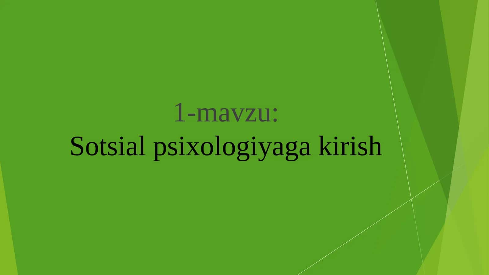 Sotsial psixologiyaga kirish 1