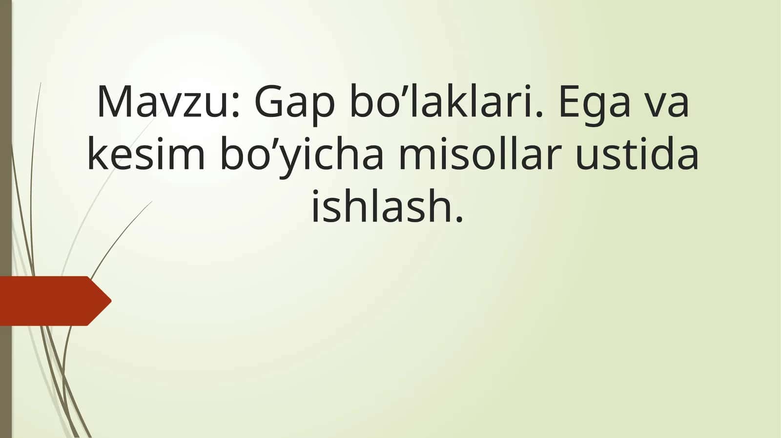 Gap bo’laklari. Ega va kesim bo’yicha misollar ustida ishlash 1