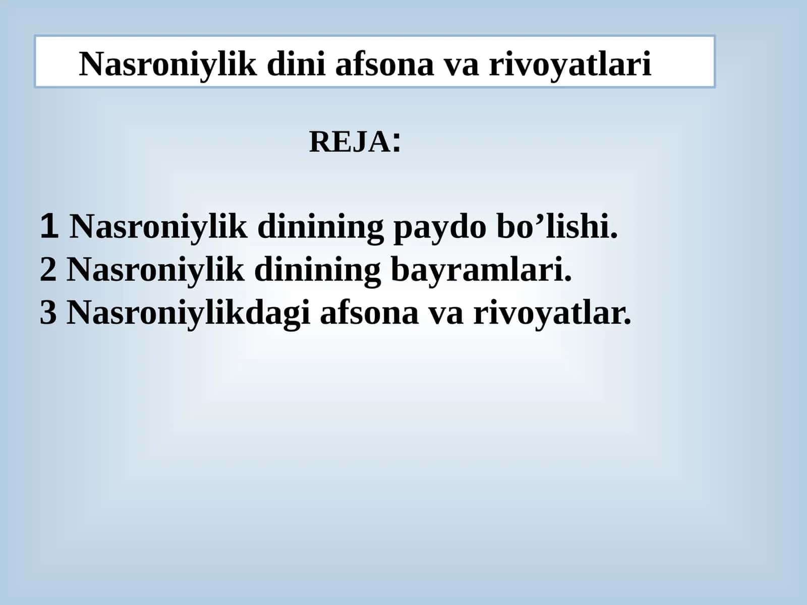 Nasroniylik dini afsona va rivoyatlari 1