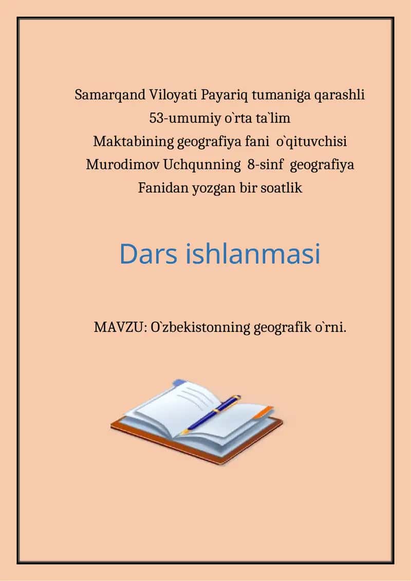Dars ishlanmasi 1
