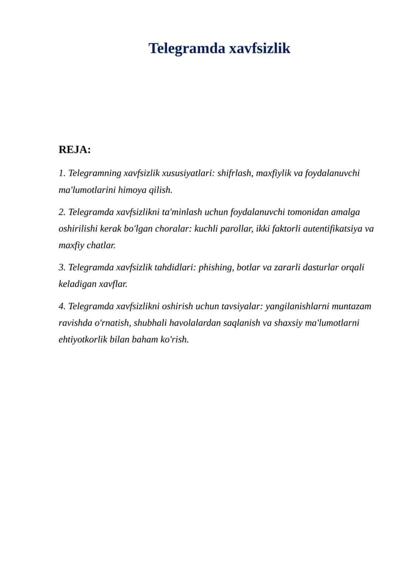 Telegramda xavfsizlik 1