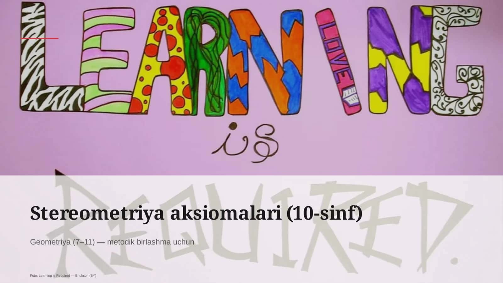 Stereometriya aksiomalari (10-sinf) 1