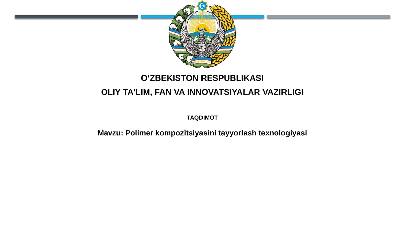 Polimerkompozitsiyasini tayyorlash texnologiyasi 1