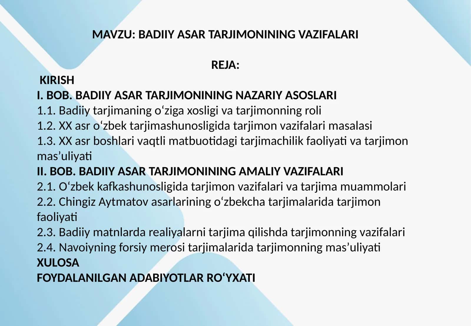 Badiiy asar tarjimonining vazifalari 1