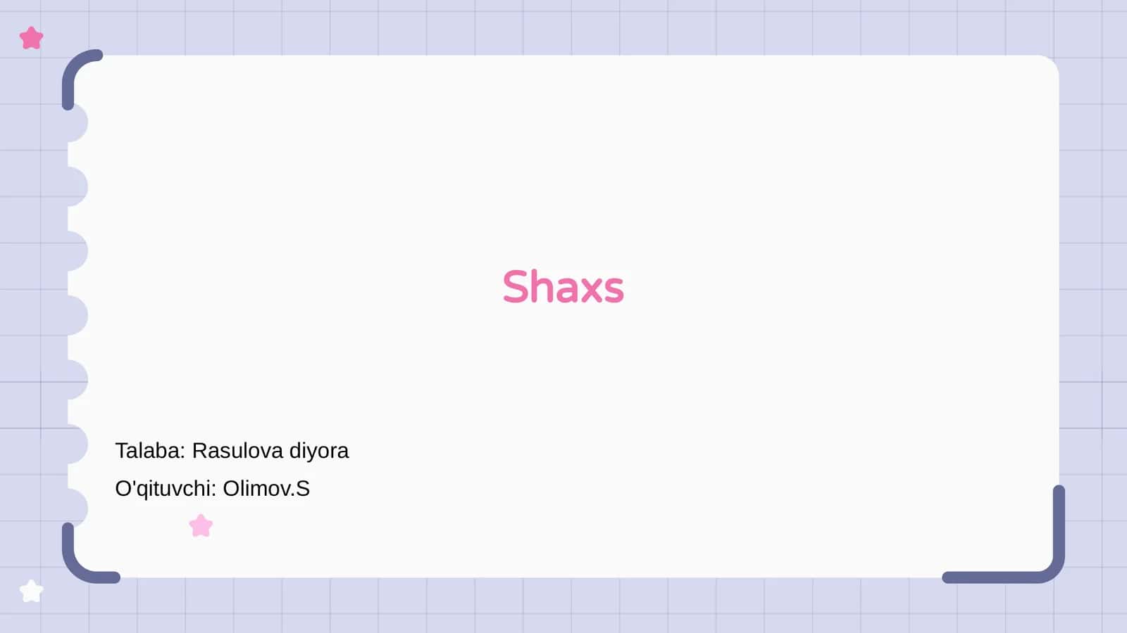 Shaxs nima? 1