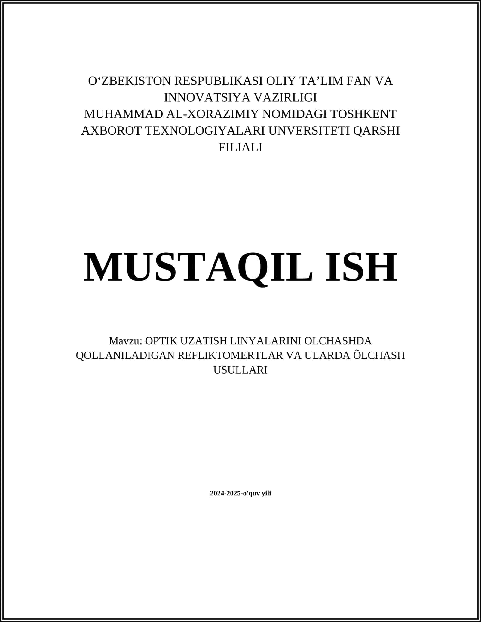 Optik to'lqinlar asoslari 1