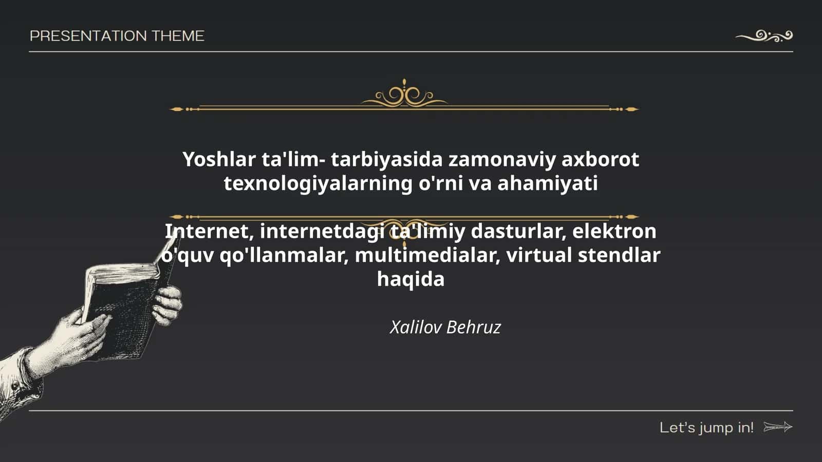 Yoshlar ta'lim- tarbiyasida zamonaviy axborot texnologiyalarning o'rni va ahamiyati 1