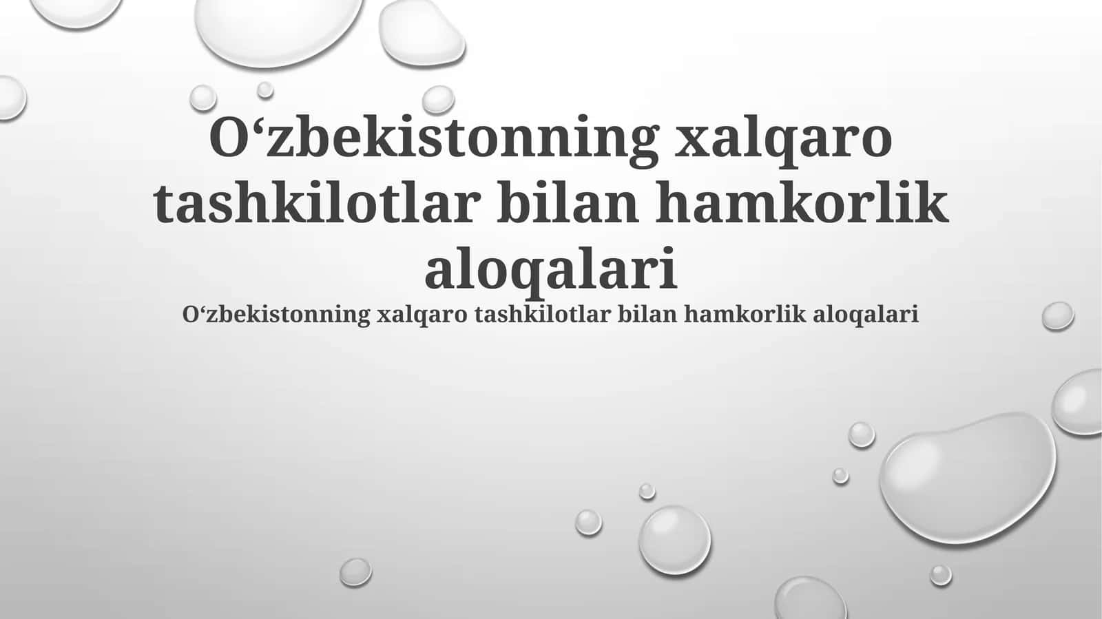 Xalqaro tashkilotlar bilan hamkorlik 1