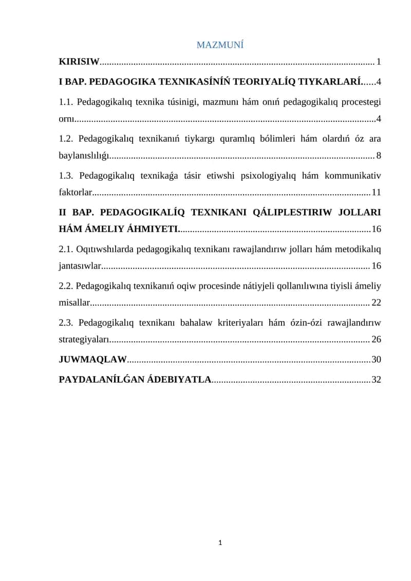 Pedagogik texnikani shakllantirish yo'llari 1