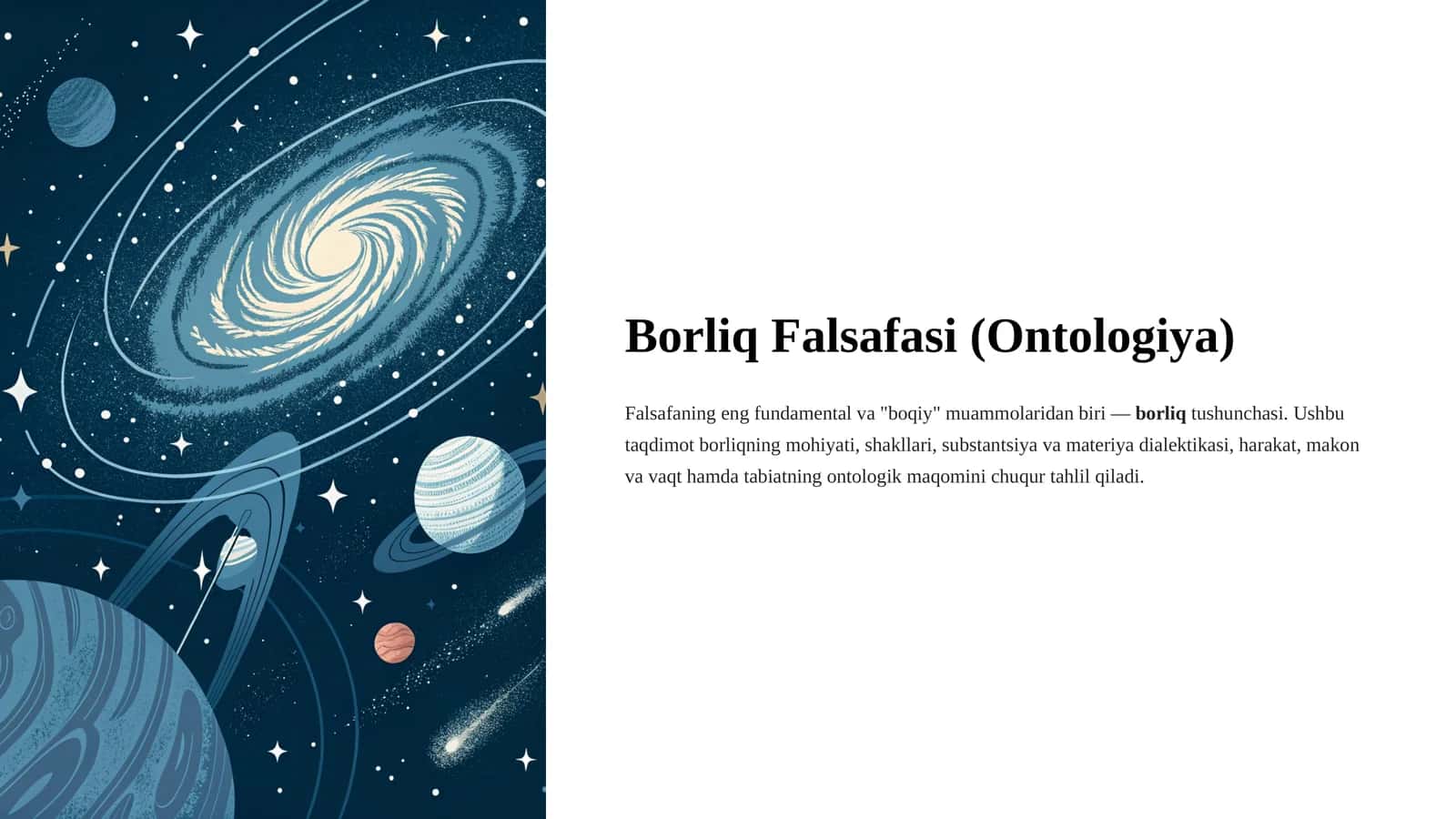 Borliq Falsafasi (Ontologiya) 1