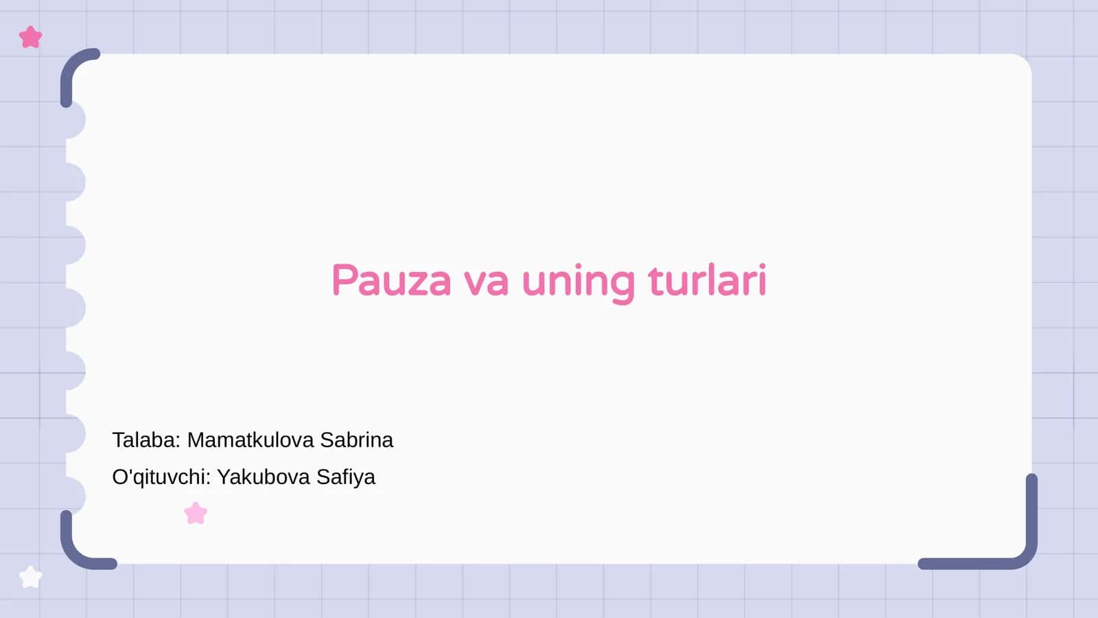 Pauza va uning turlari 1