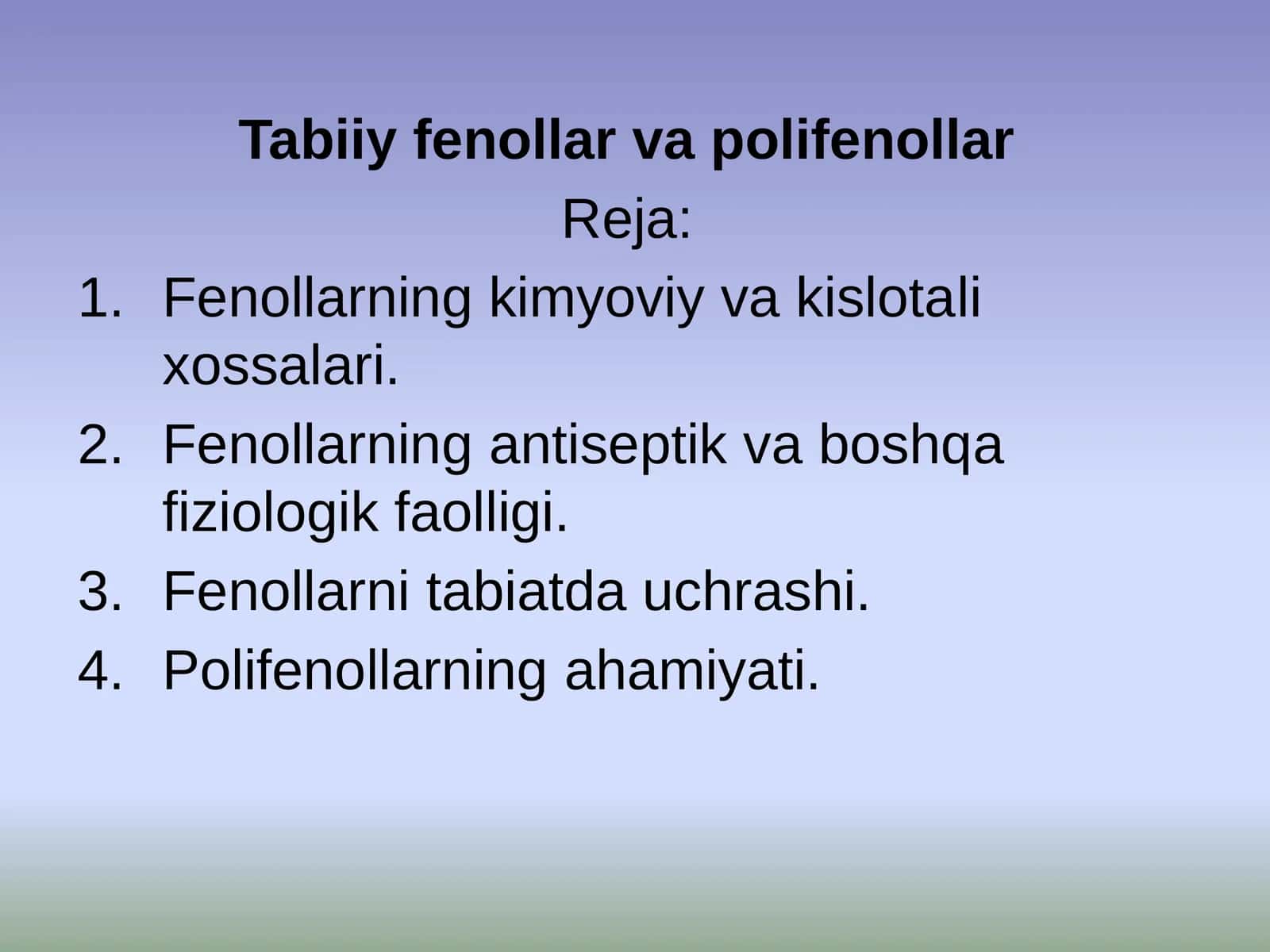 Tabiiy fenollar va polifenollar 1