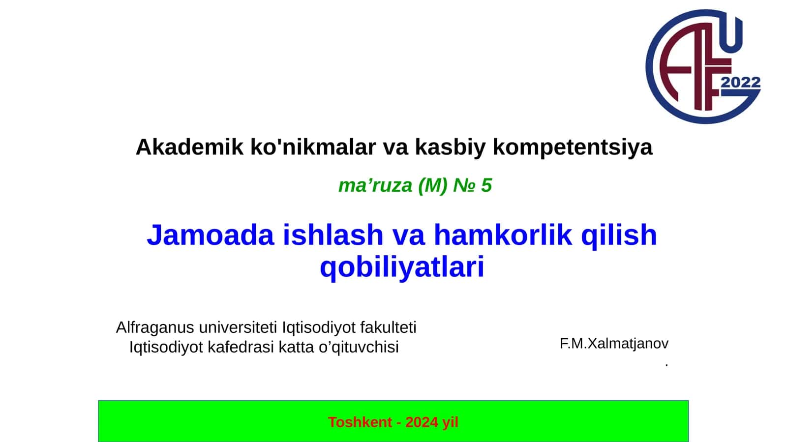 Jamoada ishlash va hamkorlik qilish qobiliyatlari 1