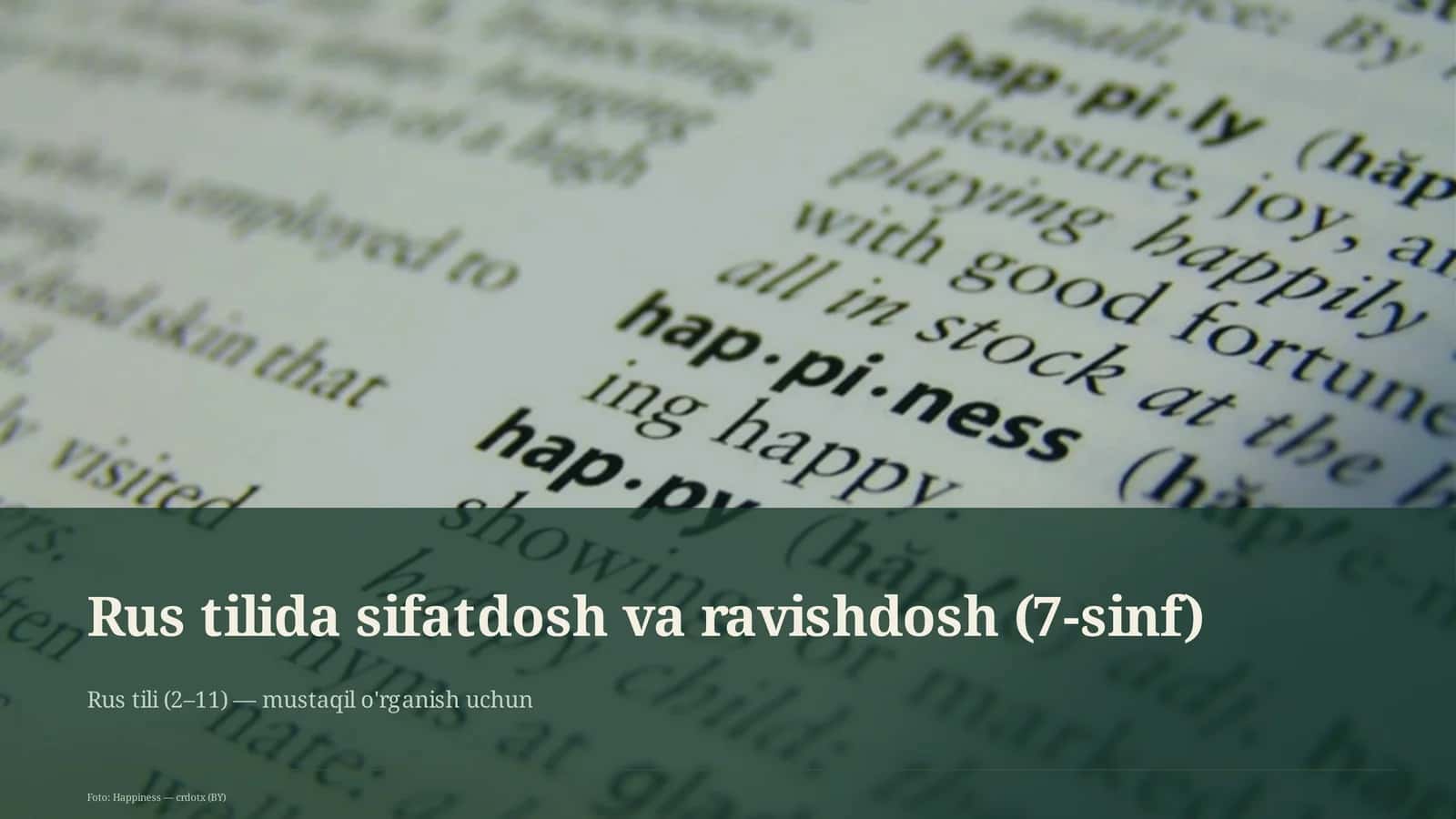 Rus tilida sifatdosh va ravishdosh (7-sinf) 1