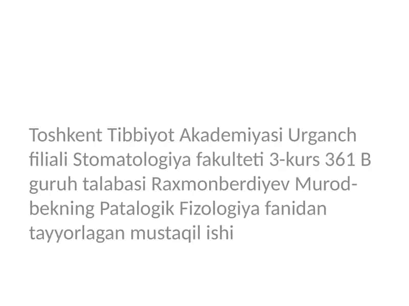 Qon aylanishining buzilishi 1