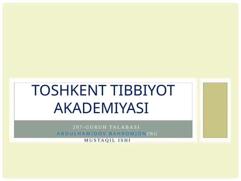 ABDULHAMIDOV BAHROMJONING MUSTAQIL ISHI 1