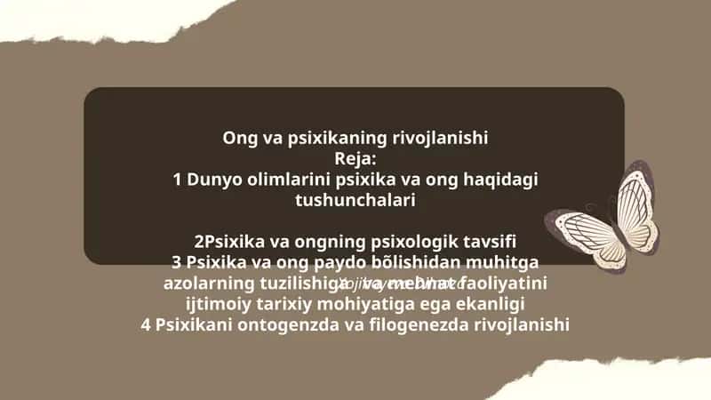 Ong va psixikaning rivojlanishi 1