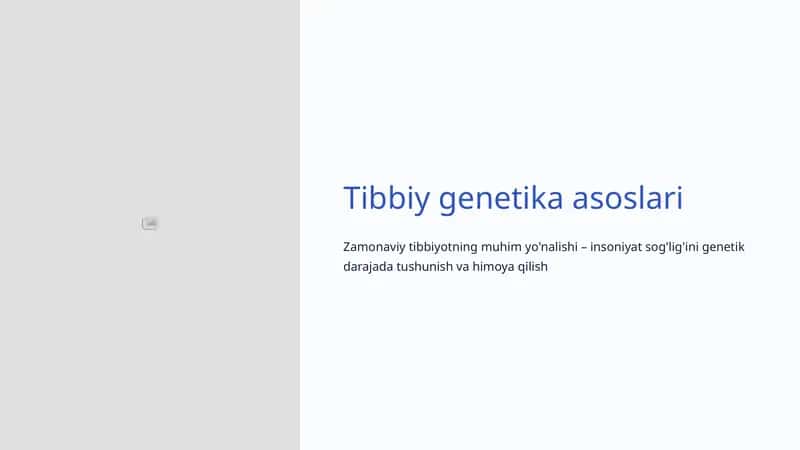 Tibbiy Genetika Asoslari 1